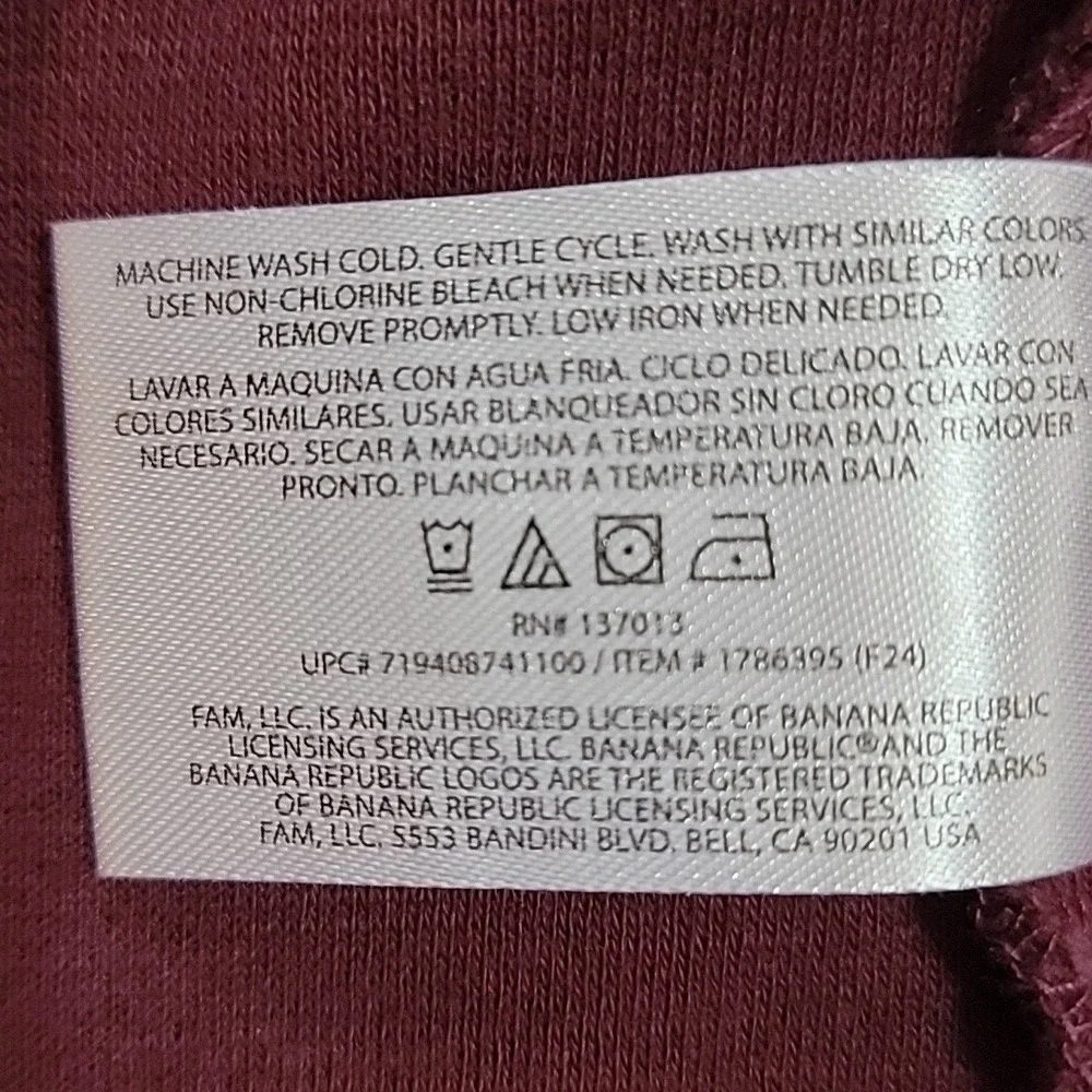Banana Republic Mens Waffle Knit Crewneck Long Sleeve Shirt Maroon XL 1786395
